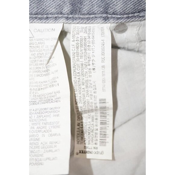 Zara Classic Mom Fit High-Rise Ankle Jeans - Light Gray (Size 38 / US 6) 👖NWT - Picture 3 of 10